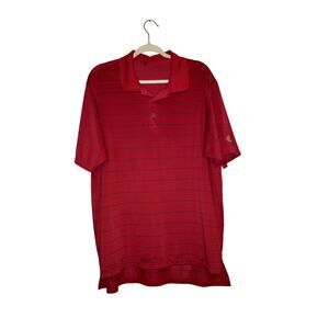 Adidas Red Striped Polo Compares to an XL